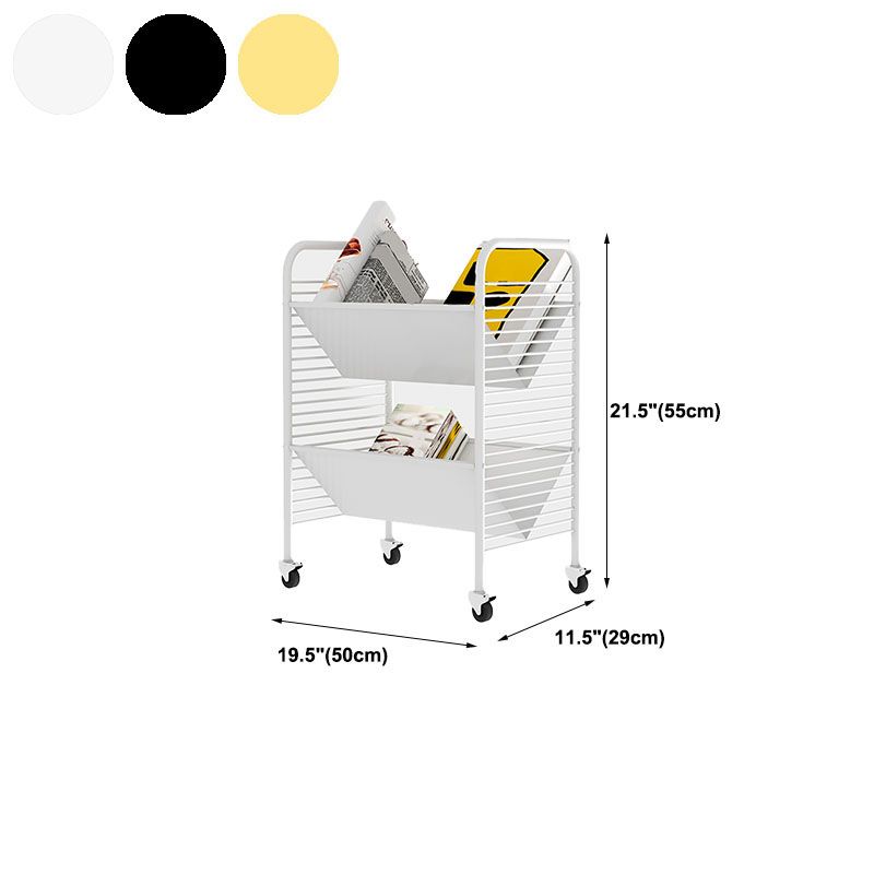 Modern Metal Bookshelf Geometric Vertical Open Shelf Bookcase in Burnish