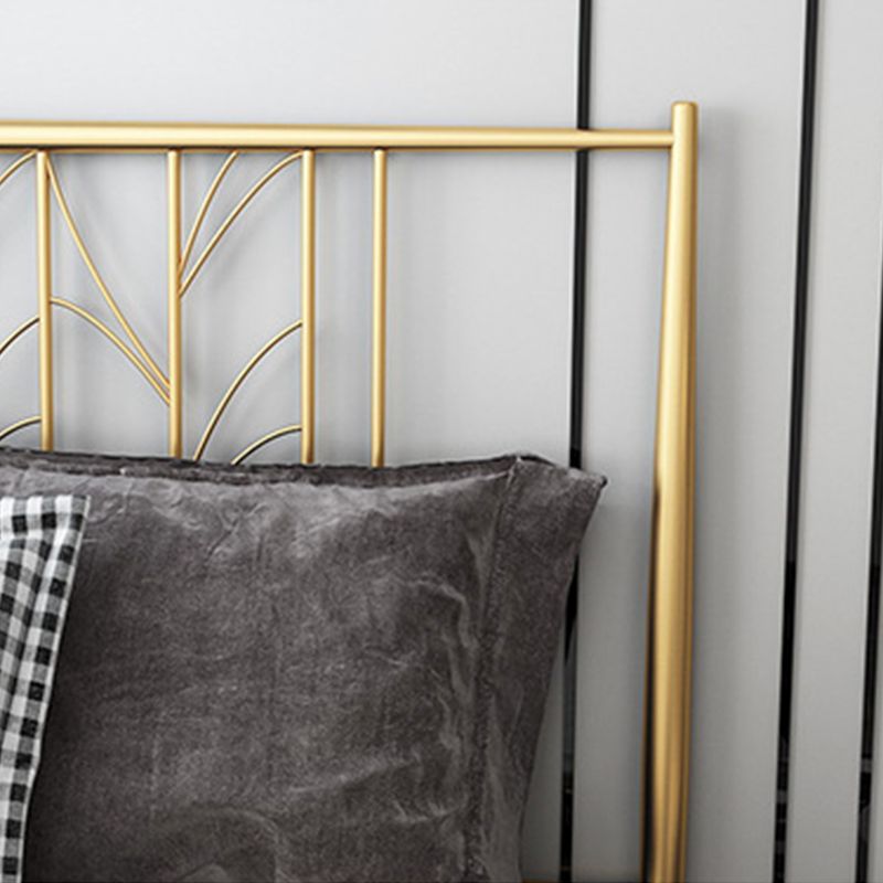 Gold and Black Bed Frame Iron Open-Frame Bed with Custom Gold Legs