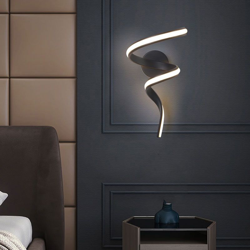 Modern Unique Shape Wall Light Fixture Wall Mounted Lighting in Black for Bedroom