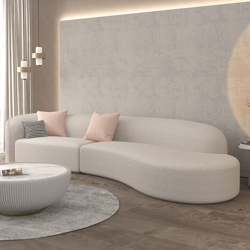 Contemporary Fabric/Faux Leather Tight Back Sofa Tuxedo Arm Curved Seating