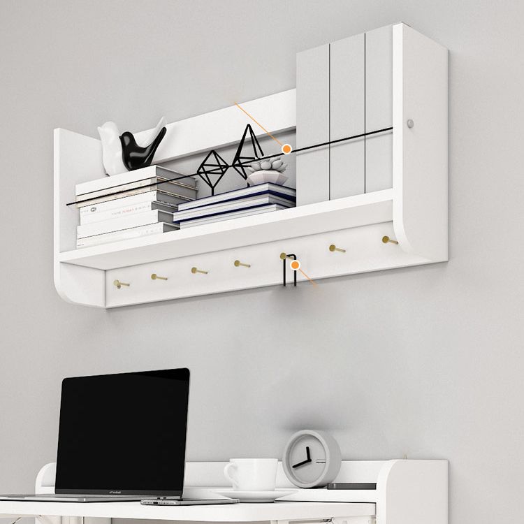 Contemporary Wood Bookshelf Closed Back Wall Mounted Bookcase for Home Office