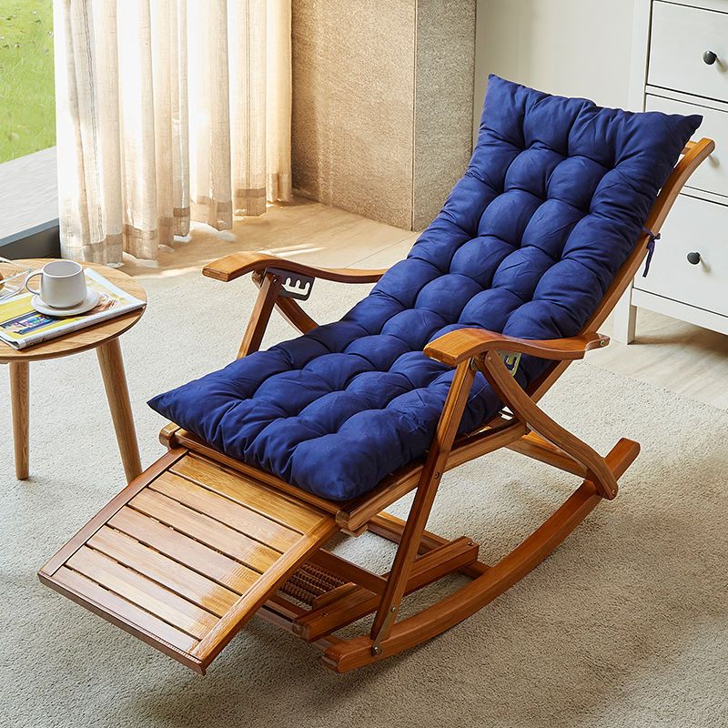 Modern Rocking Chair Bamboo Rocker Chair with Removable Cushions