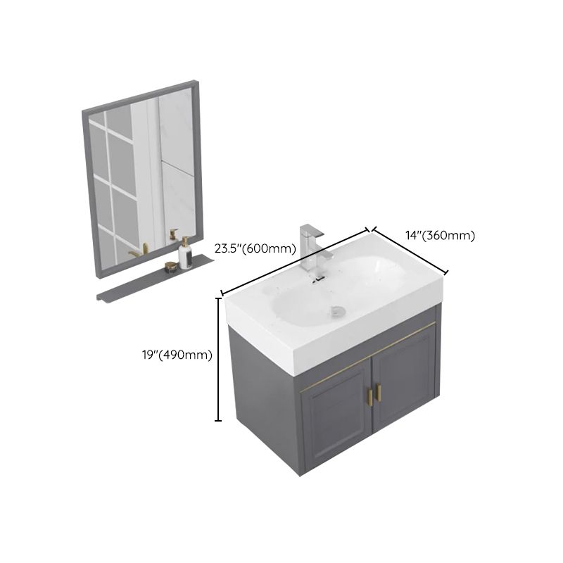 Modern Single Bath Vanity Wall Mount Ceramic Top Bathroom Vanity