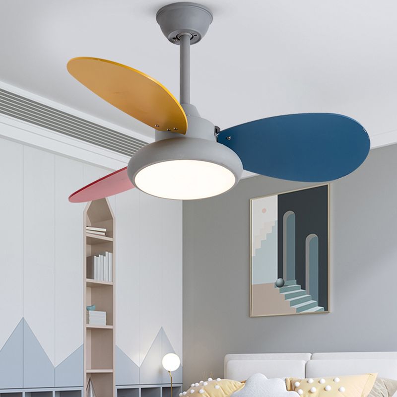 Nordic Style Ceiling Fan Lamp 6th Gears Adjustment Ceiling Fan Light for Children Room