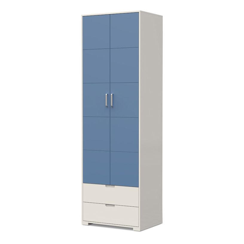 Contemporary Wardrobe Wood Bedroom Wardrobe Closet with 2 Drawers