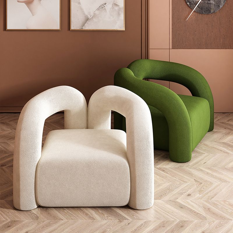 Mid-century Modern Arm Chair Round Arms Accent Armchair for Bedroom