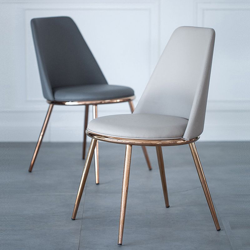 Glam Style Side Chair Parsons Indoor Dining Chair with Gold Legs