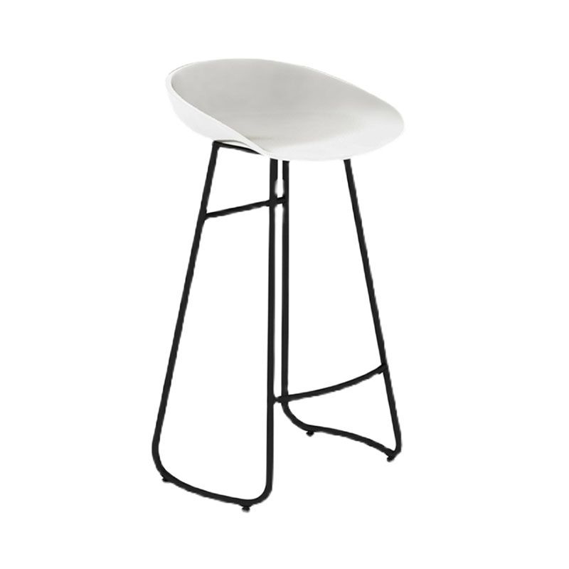 Modern Armless Backrest Counter Stool Iron Cashier Bar Stool with Acrylic Seat and Pedal