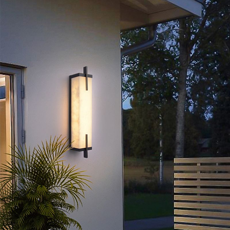 1-Light Modern Wall Sconce Simple Stone Wall Mount Lamp for Living Room