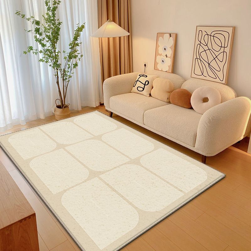 Rectangle Bedroom Striped Pattern Polyster Non-Slip Backing Contemporary Carpet