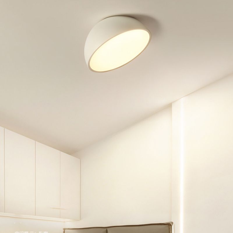 Moderne minimalistische LED-plafondlamp aluminium halfrond inbouw met acryl kap