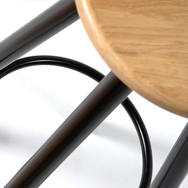 Modern Round Bar & Counter Stool Dining Room Footrest Wood Counter-height Stool