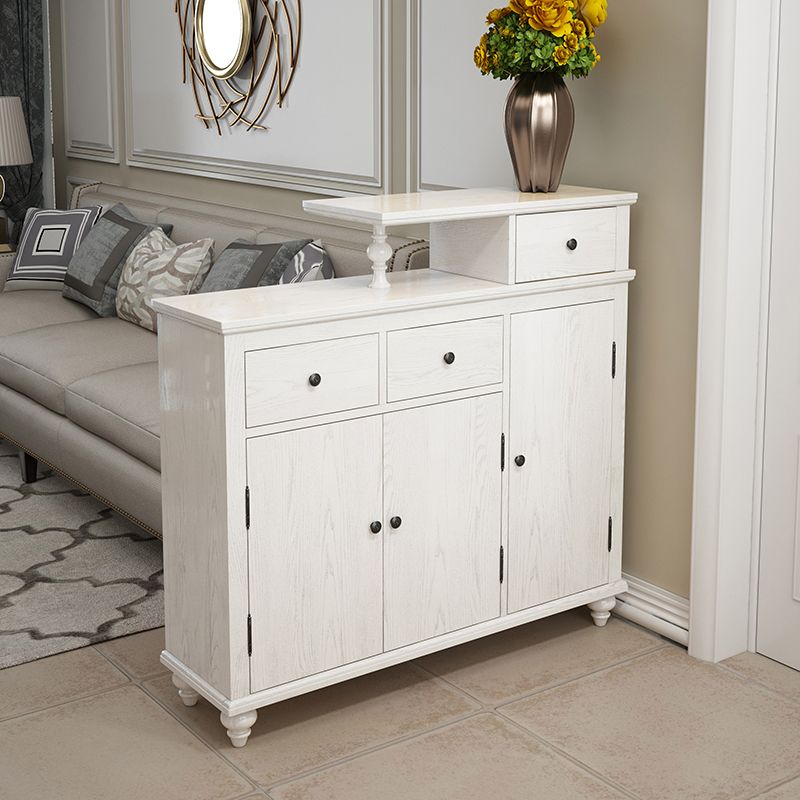 Distressed Wood Cabinet Wood 3 - Doors and 3 - Drawer Accent Cabinet