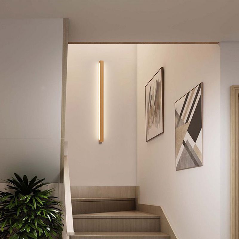 Iluminación de pared de madera de estilo de pared de tira de 2 luces para dormitorio