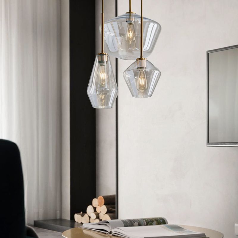 Nuance en verre suspendu pendant nordique finition de finition de finition pour salle à manger