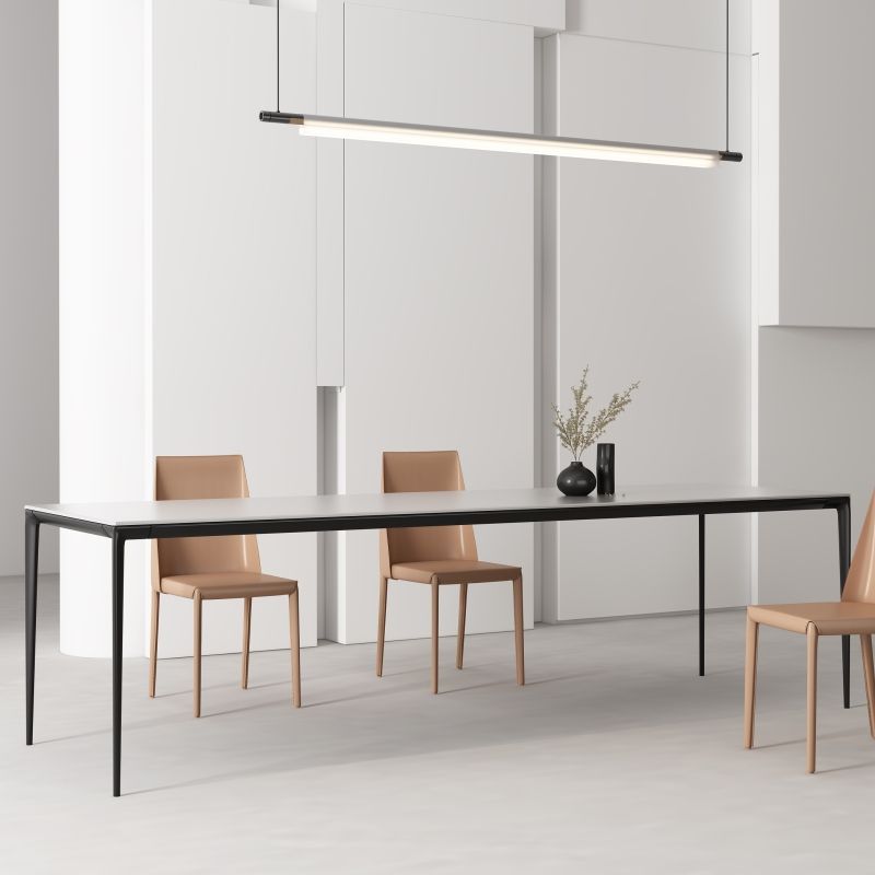 Designer Style 1/2/4/5 Pieces Dining Set Sintered Stone Dining Table with Leather Chairs