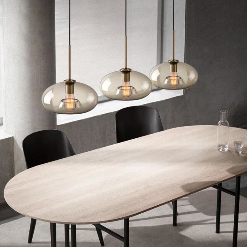 1 pendentif suspendu léger Style industriel en verre transparent plafond