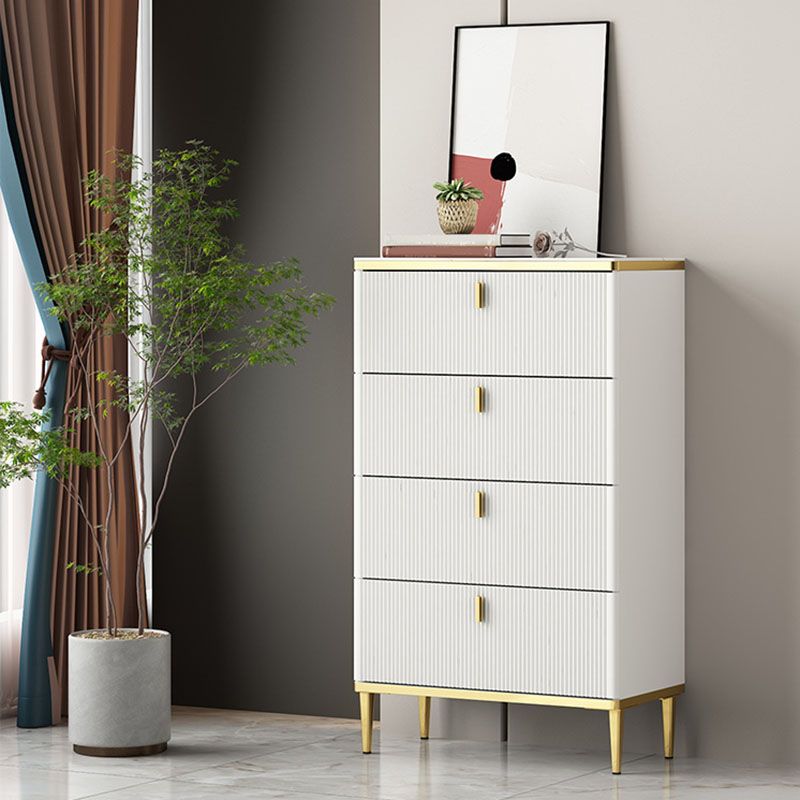 Bedroom Glam Storage Chest Stone Chest in White with Drawers