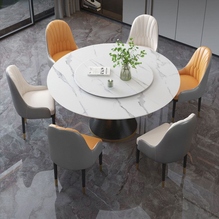 Metal Pedestal Table Convertible Dining Table for Dining Room