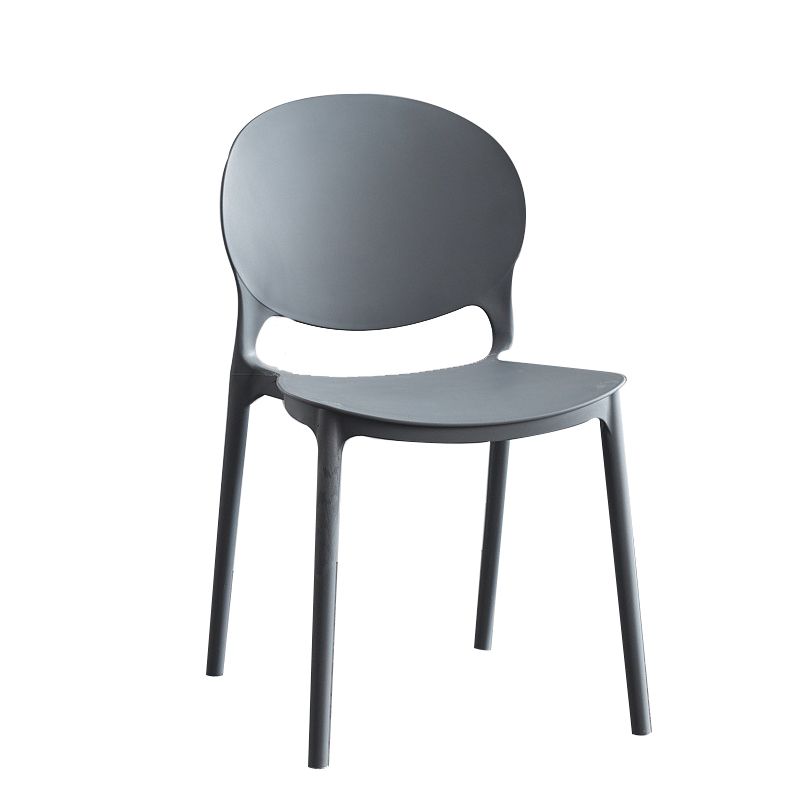 Modern Stackable Chair Dining Open Back Armless Chair for Kitchen with Plastic Legs