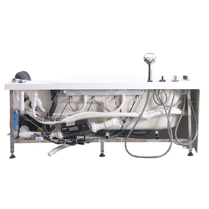 Modern Free Form Bathtub with Drain and Overflow Trim Acrylic Bath