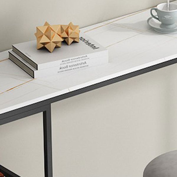 Glam Bar Pub Table Set 1/3 Pcs Stone Top Bar Table with Upholstered Stools