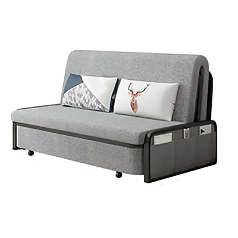 Linen Contemporary Armless Sofa Bed Foldable Convertible Sofa for Apartment, Washable