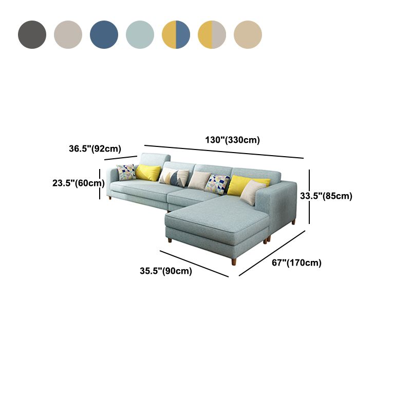 Contemporary Sectional with Adjustable Pillow Back and Square Arms