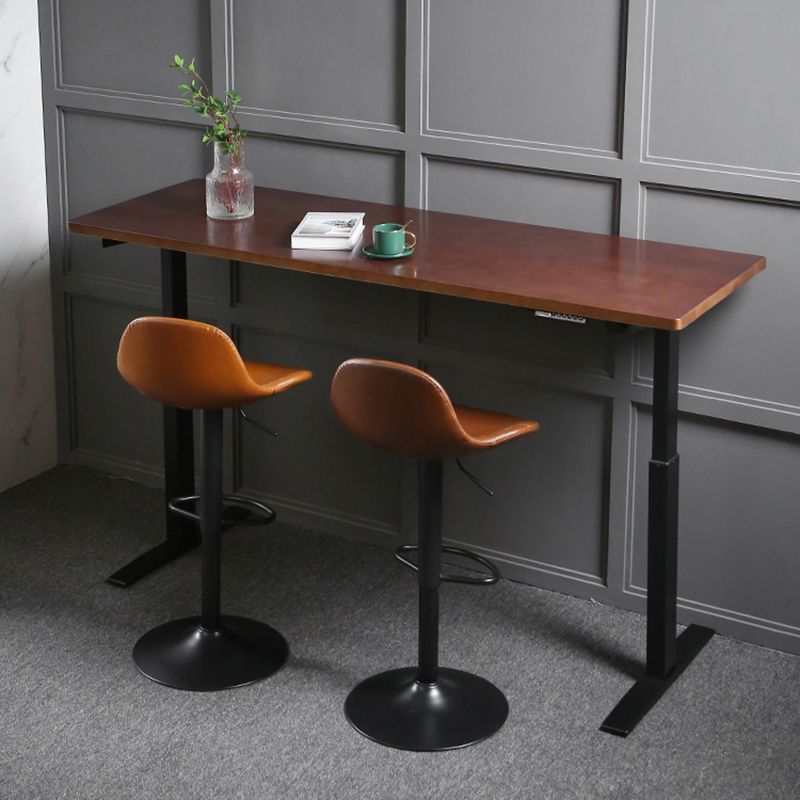 Industrial Style Wood Top Counter Table Liftable Bar Table for Coffee Shop