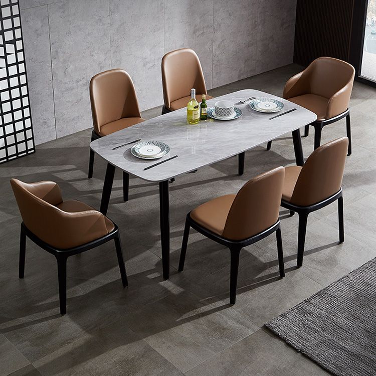 Industrial Indoor-Outdoor Dining Chair Parsons Chair with Upholstered