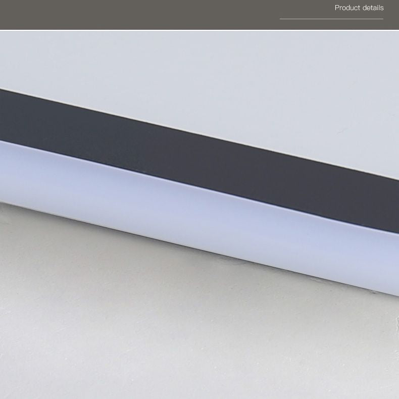 Aluminum Rectangular Flush Mount Modern Black Ceiling Light Fixture with 2 Spotlights