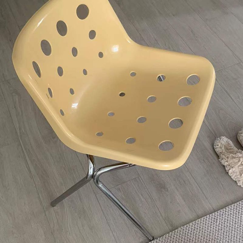 Modern Armless Backrest Acrylic Chair with Metal Legs for Dining Room