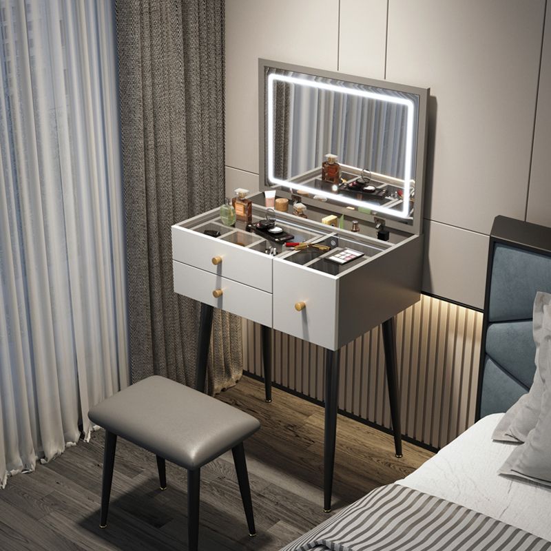 Contemporary Dressing Table Glass Lighted Mirror Bedroom Make-up Vanity