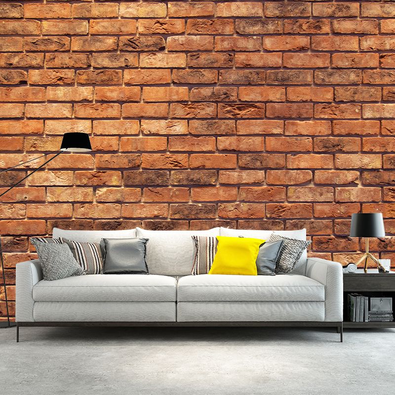 Horizontal Photography Brick Wall Mural Environment Friendly Wallpaper for Room