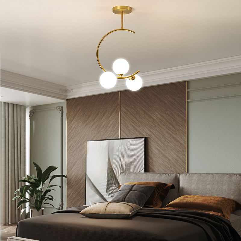 Modern Simple Metal Ceiling Light Ball Shape Ceiling Lamp for Bedroom