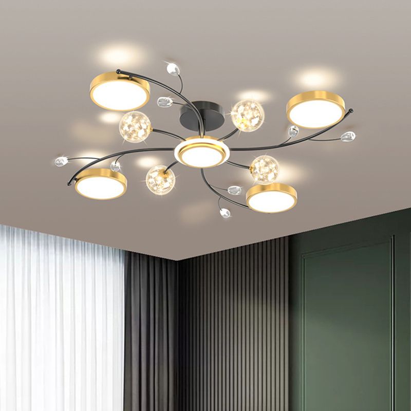 Nordic Modern Style Semi Flush Mount Ceiling Fixture Globe Glass Ceiling Light Fixtures