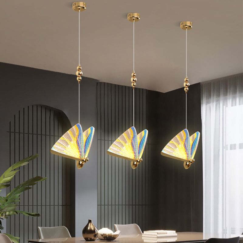 Metal Butterfly Ceiling Pendant Light Modern Style LED Pendant Light Kit for Bedroom