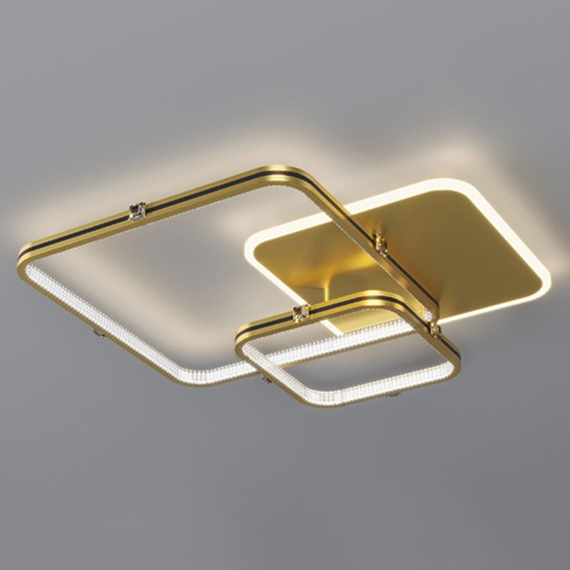 Quadrierte Deckenleuchte Moderne Stil Acryl LED-Schlafzimmer Deckenbündige Halterung in Schwarz