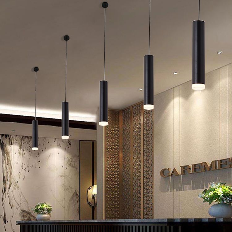 Modern Tubes Pendant Lighting Fixtures Acrylic 1 Light Hanging Lamps for Dinning Room