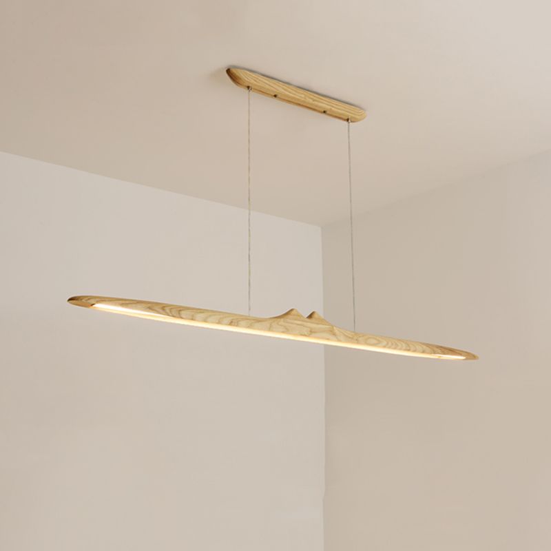 Luci a sospensione contemporanea per l'illuminazione dell'isola lineare dell'isola della cucina in legno