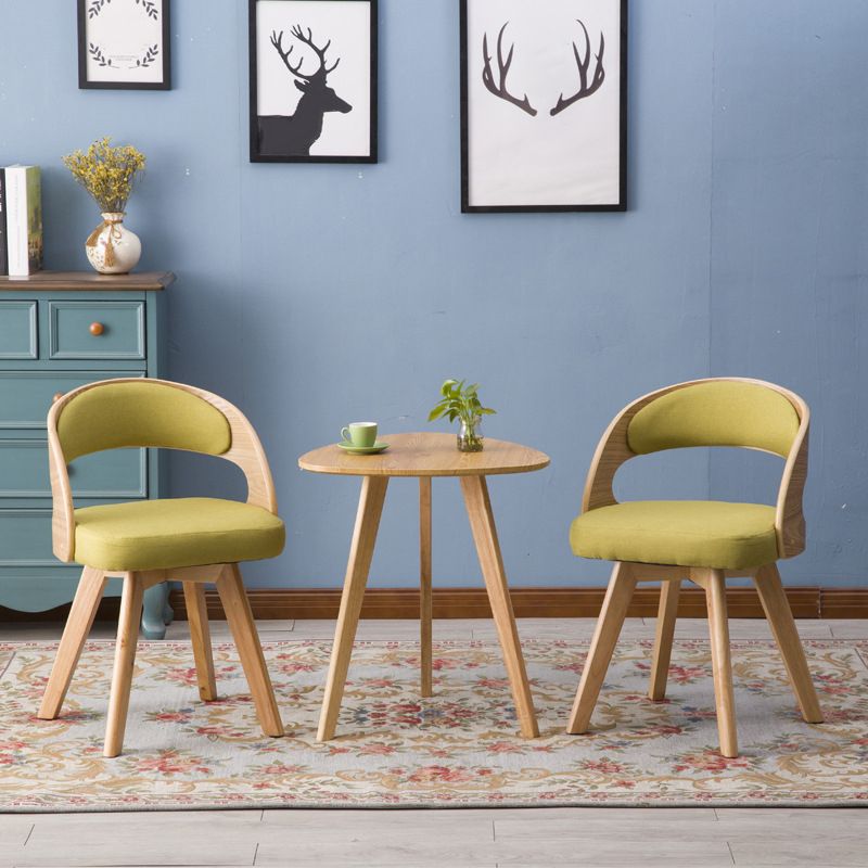 Chaise de salle à manger de style contemporain, chaise latérale à dossier ouvert en bois massif de 17 pouces de large pour la maison