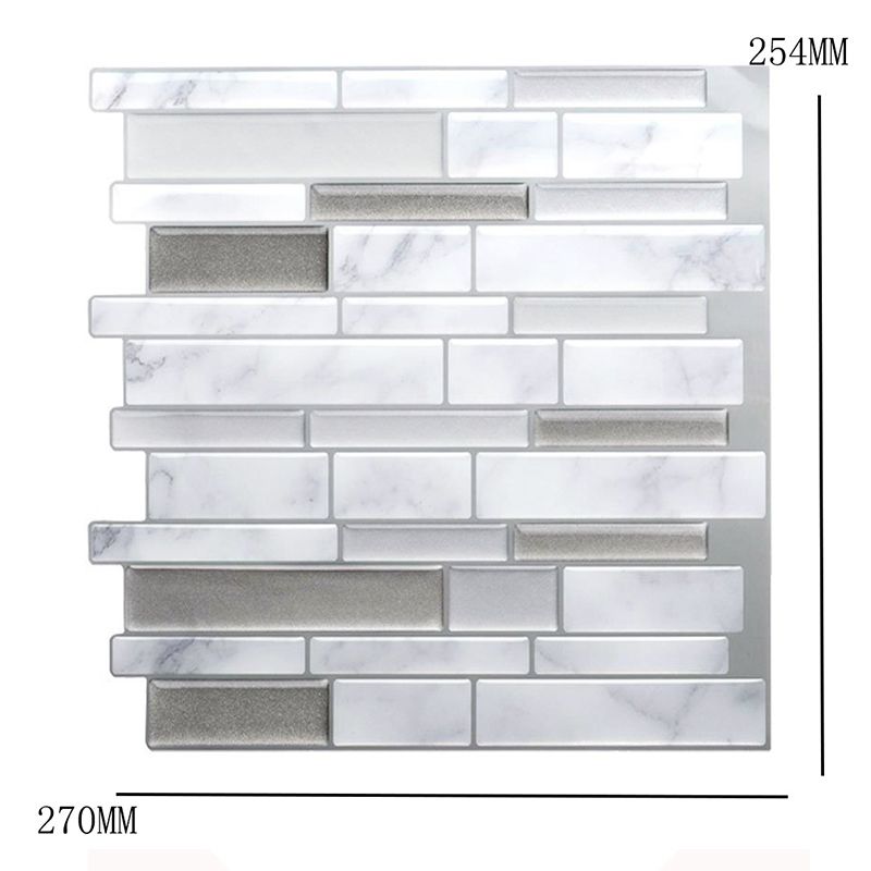 Grey Farmhouse Stick Wallpaper Panels 10.6' x 9.8" Brick Look Wall Decor for Kitchen