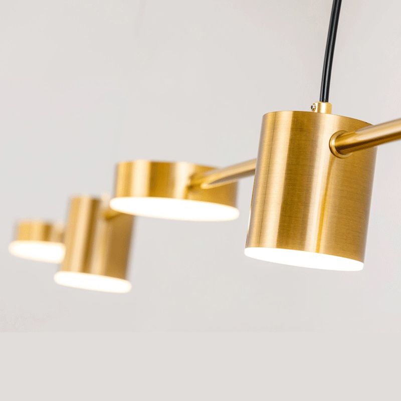 Lámparas de suspensión LED de restaurante LED de múltiples cabezas de araña de araña de isla metálica moderna