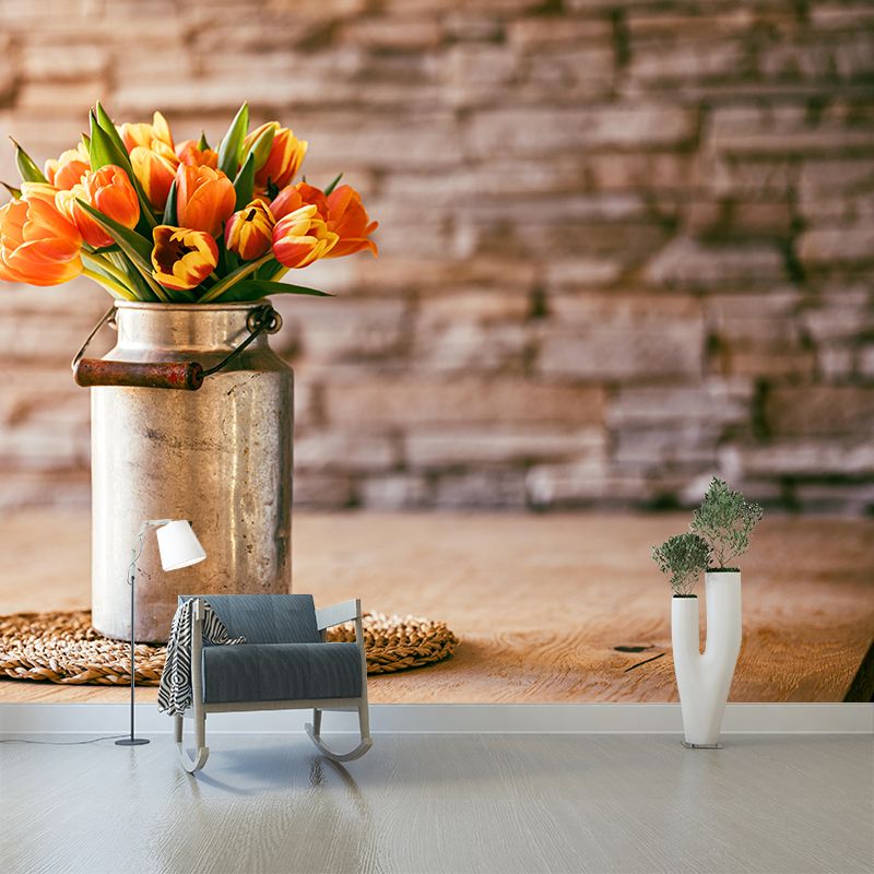 Beautiful Bouquet Mural Wallpaper Environment Friendly for Living Room Decor