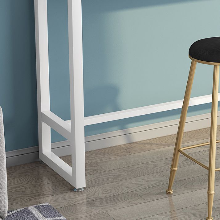 Table en marbre moderne avec table rectangle supérieure à trestle blanc noir table-41.3 "H