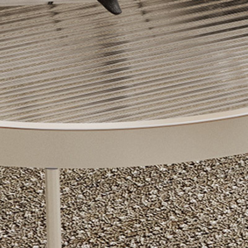 Tempered Glass Round Top 2 Nesting Table Metal Frame Base Cocktail Table