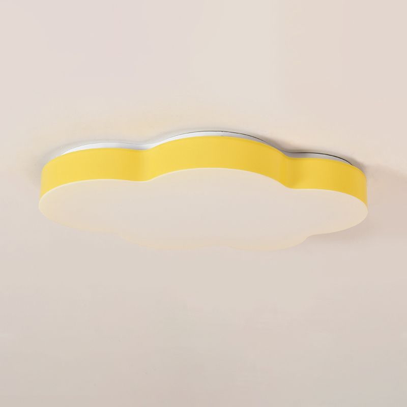 Acrylic Cloud-Shape Ceiling Mounted Fixture Cartoon LED Flushmount Lighting in White/Red/Yellow for Kids Room