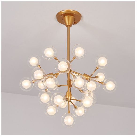 Lampatto a sospensione a sfera di vetro trasparente Light Light Modern 25/45 Luci a sospensione dorata per soggiorno