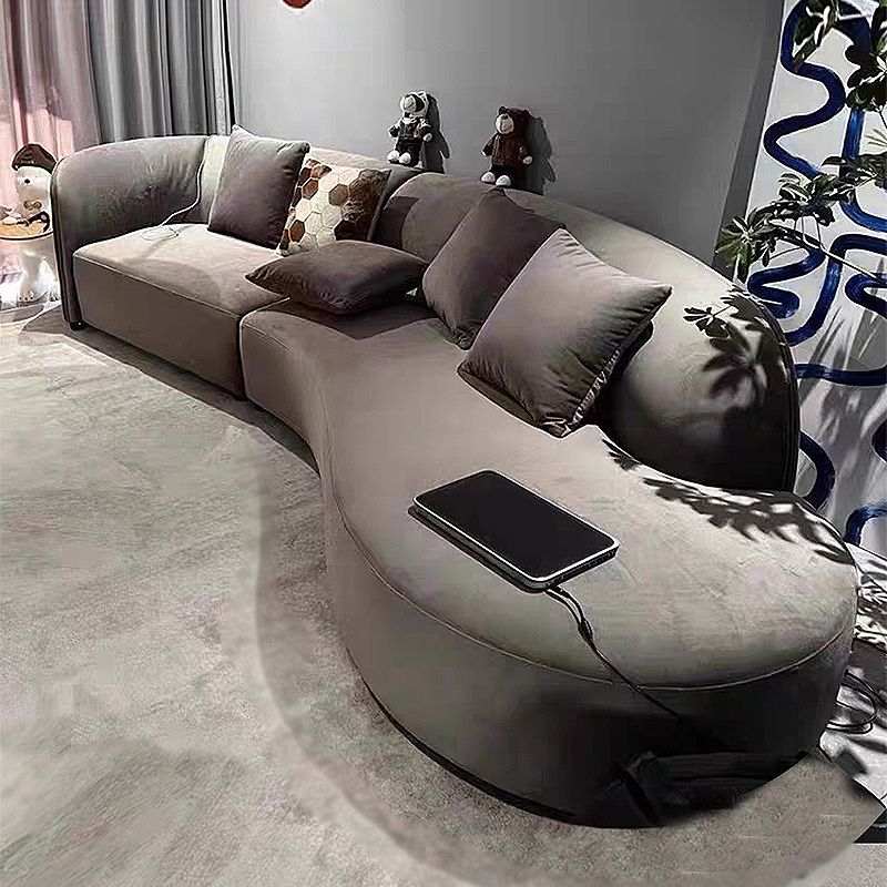 29.5"H Wool One Arm Sectionals Tight Back Scandinavian Sectionals