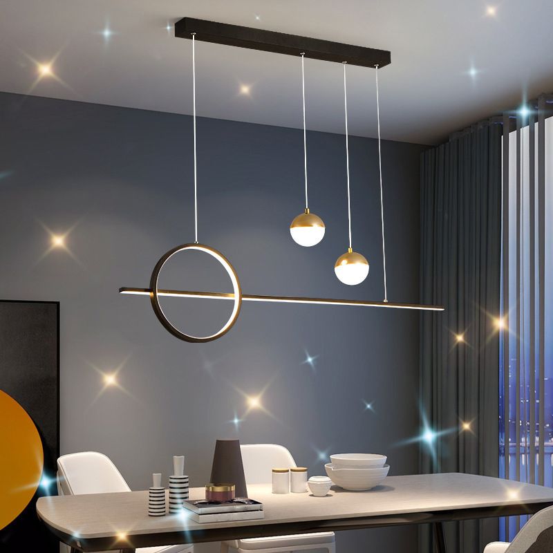 Linear Island Pendant Contemporary Metal 4 Lights Hanging Light